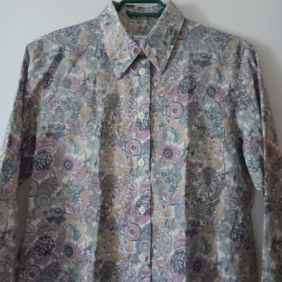 LIBERTY OF LONDON Pastel Floral Print Cotton Blouse XS - Picture 2 of 5